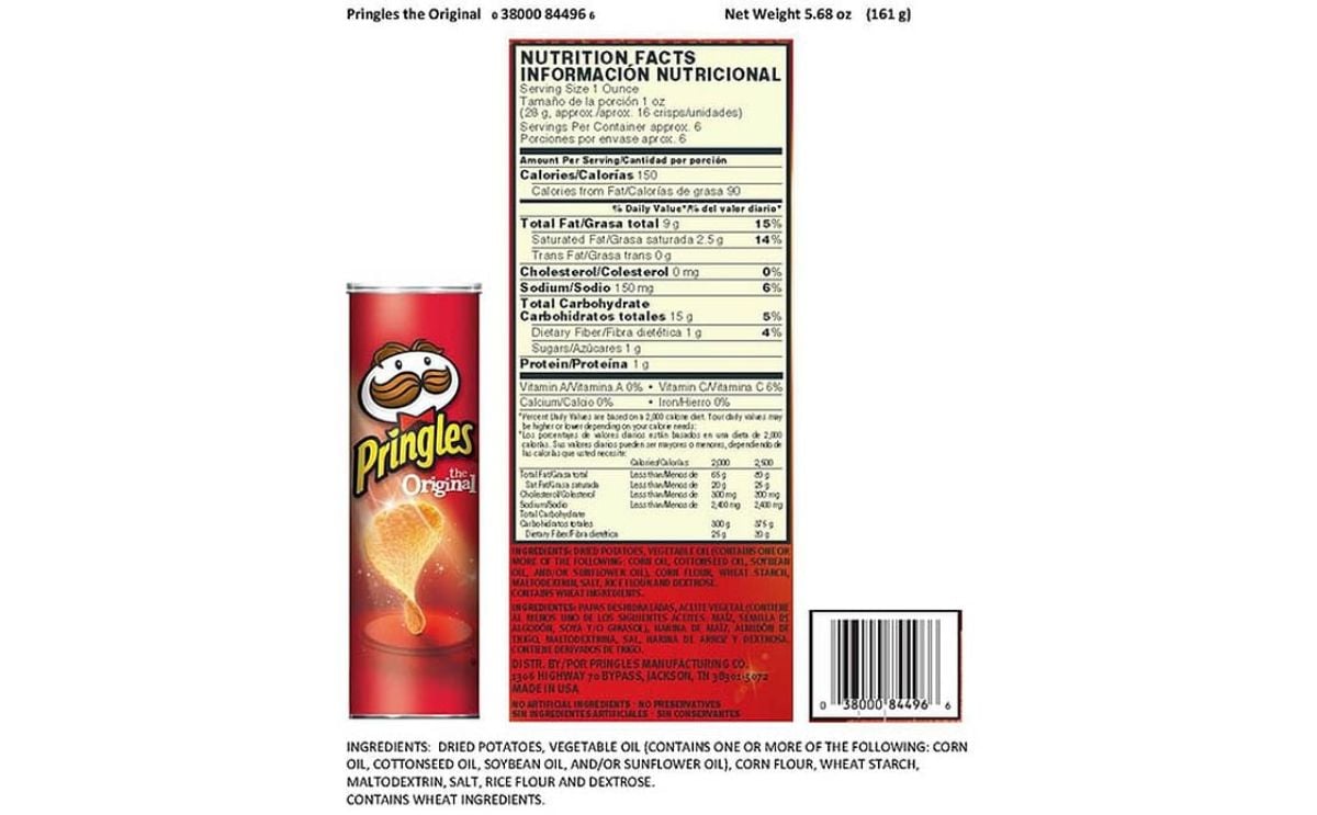 Pringles Issues Allergy Alert and Voluntary Recall of One Hour’s Worth of Production of Original Crisps Due to Undeclared Milk Pringles Issues Allergy Alert and Voluntary Recall of One Hour’s Worth of Production of Original Crisps Due to Undeclared Milk