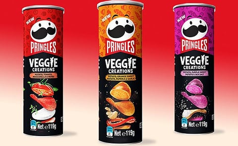 The Pringles Veggie Creations offers a 'multi-sensory snacking adventure' so shoppers will be able to 'see, smell and taste' the vibrant combination of flavors. The Pringles Veggie Creations offers a 'multi-sensory snacking adventure' so shoppers will be able to 'see, smell and taste' the vibrant combination of flavors.