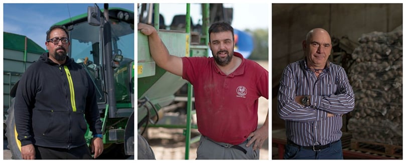 Óscar Joga y Javier Losada, productores de patata de A Limia y Francisco Paz, almacenista (de izquierda a derecha) Óscar Joga y Javier Losada, productores de patata de A Limia y Francisco Paz, almacenista (de izquierda a derecha)