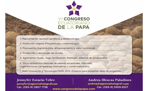 VI Congreso Ecuatoriano de la Papa VI Congreso Ecuatoriano de la Papa