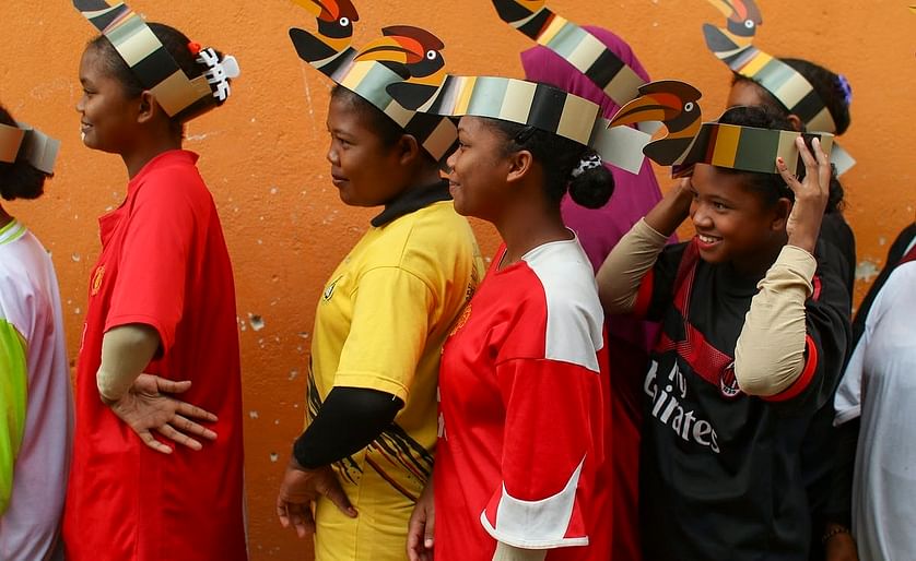 Indigenous young people take part in the first Hornbill Festival organized by the Malaysian Nature Society (MNS) (Courtesy: Fazry Ismail/EPA-EFE)