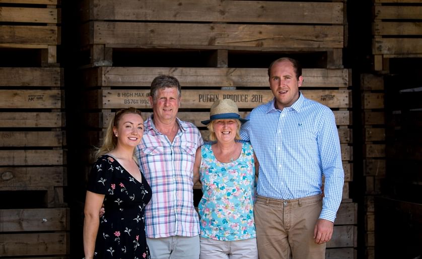 Puffin Produce grower Ian Elliot with his family
