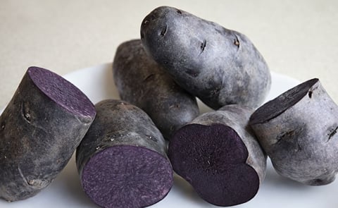 Purple potatoes: The deep purple colour of purple potatoes means it’s possible to make purple mash, chips and gnocchi. (Courtesy weekly Times / Andy Rogers) Purple potatoes: The deep purple colour of purple potatoes means it’s possible to make purple mash, chips and gnocchi. (Courtesy weekly Times / Andy Rogers)
