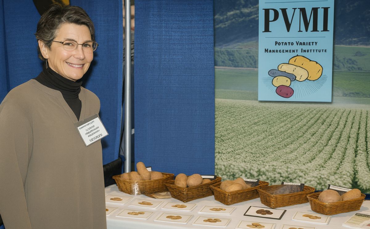 PVMI Executive Director Jeanne Debons at the University of Idaho Potato Conference in Pocatello, Idaho