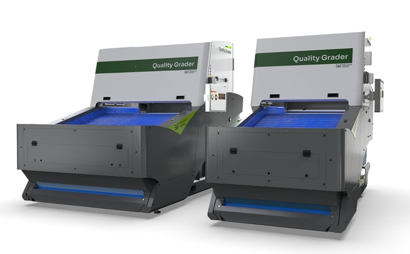 Flikweert Vision Quality Grader dual system for automated potato sorting, enabling high-capacity grading with precision defect detection. Flikweert Vision Quality Grader dual system for automated potato sorting, enabling high-capacity grading with precision defect detection.