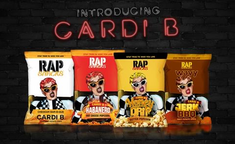 Rap Snacks, the company that uses rappers to promote the brand’s different flavors, has now boosted its inventory by putting out four different flavors of Cardi B chips. Rap Snacks, the company that uses rappers to promote the brand’s different flavors, has now boosted its inventory by putting out four different flavors of Cardi B chips.