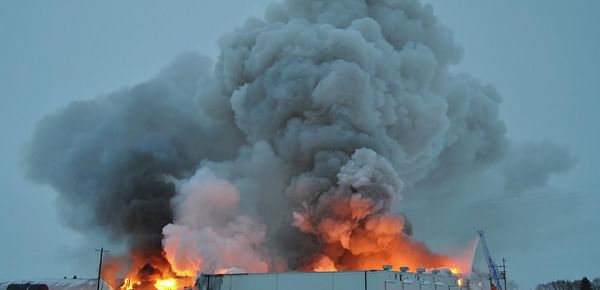 R.D. Offutt warehouse in Minnesota burns down (Elizabeth Huwe, Perham Focus)