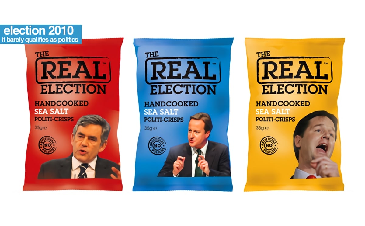 UK potato chips brand Real crisps runs "political campaign" UK potato chips brand Real crisps runs "political campaign"