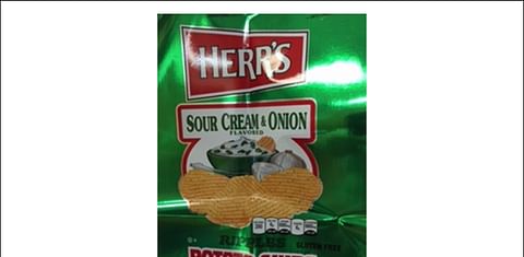 Herr&#039;s issued Recall of Select Bags of 1.875 oz. Sour Cream and Onion Potato Chips with Packaging Error