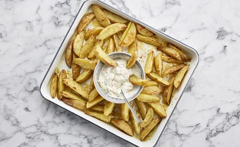 Festive-style Belgian potato wedges Festive-style Belgian potato wedges