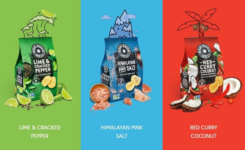 In the United States, Red Rock Deli potato chips will be available in three flavors:  Lime and Cracked Pepper, Himalayan Pink Salt and Red Curry and Coconut.