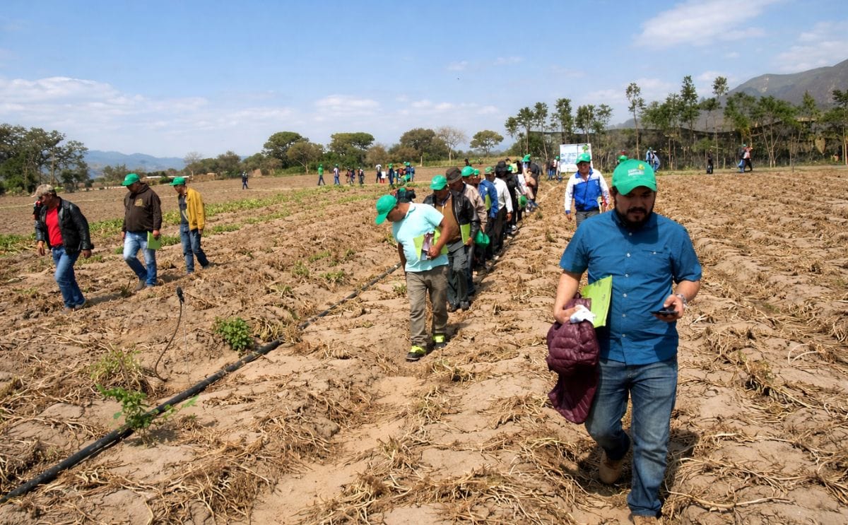 Riego tecnificado triplica producción de papa en Bolivia