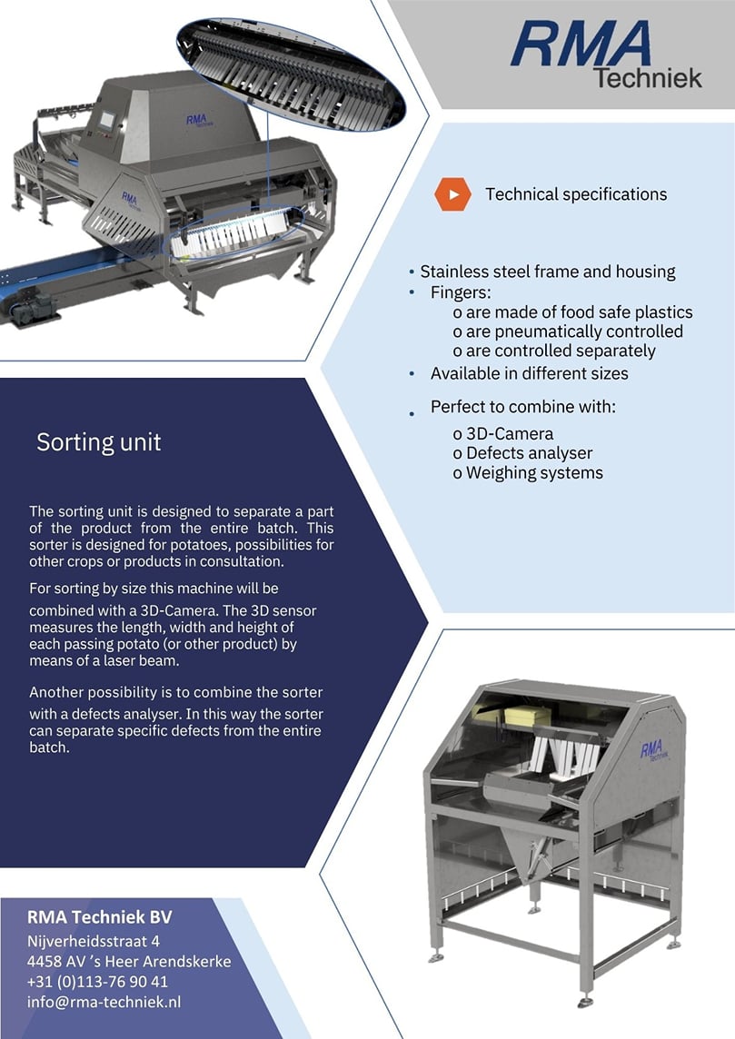RMA Techniek - Optical Size sorter brochure