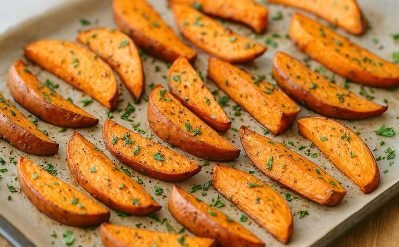 Roasted Sweet Potato Wedges with Herbs Roasted Sweet Potato Wedges with Herbs