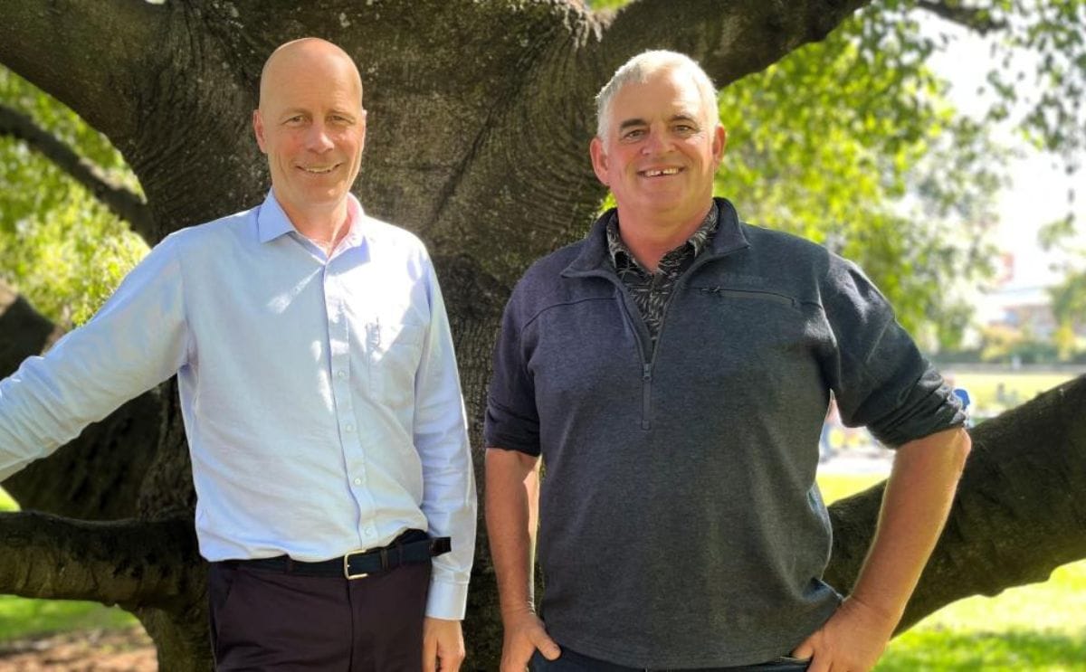Rob Salmon, General Manager of Potatoes Tasmania, meets with Branxholm potato grower John Casswell in Launceston to discuss industry coordination and development Rob Salmon, General Manager of Potatoes Tasmania, meets with Branxholm potato grower John Casswell in Launceston to discuss industry coordination and development