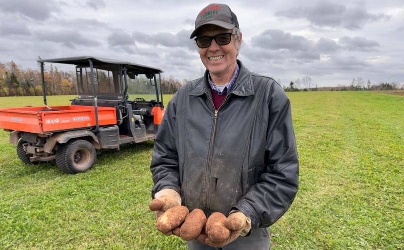 Roger Henry says he was 'surprised' at the size of some of the potatoes harvested from the Plowdown Challenge field.(Courtesy: CBC)