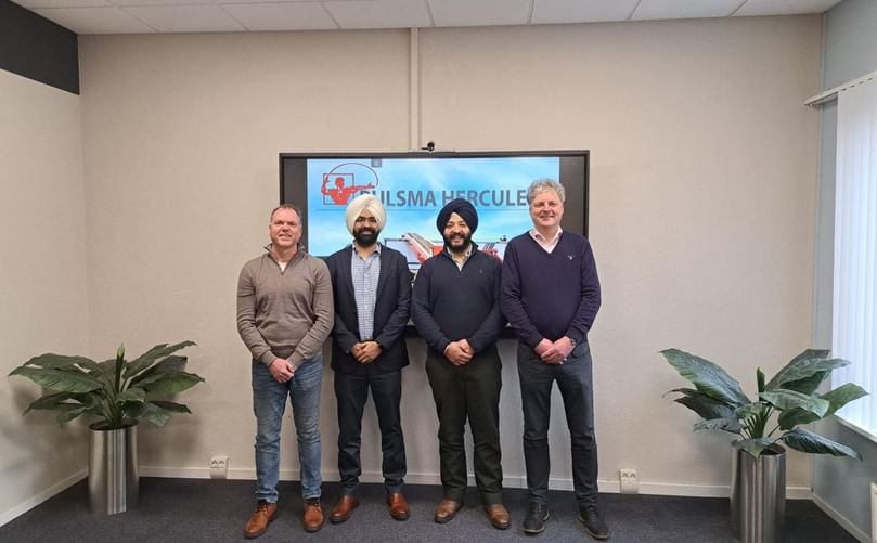 Strengthening ties: Ross Enterprises partners with Bijlsma Hercules to bring world-class agricultural storage solutions to India. From left to right: Willem Beimers (Bijlsma Hercules), Gurjot Bahia (Ross Enterprises), Gursher Kahlon (Ross Enterprises), Jan Bijlsma (Bijlsma Hercules).