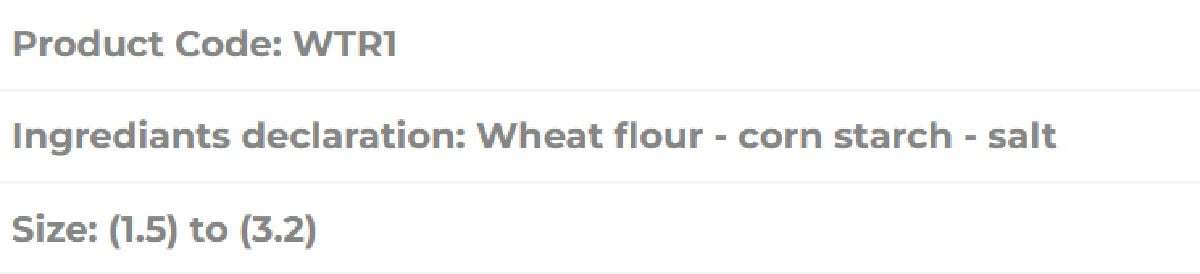 Almounajed Wheat Pellets (Rounded Tube) Specifications