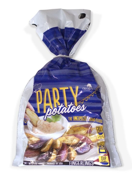 Offered in a high-graphic 24 ounce poly-mesh bag, Party Potatoes will feature custom resources for each themed promotion. Offered in a high-graphic 24 ounce poly-mesh bag, Party Potatoes will feature custom resources for each themed promotion.