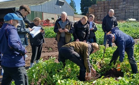 Growers and consultants examine potato crops during a field session ahead of the 2026 SACAPP conference in Dundee. Growers and consultants examine potato crops during a field session ahead of the 2026 SACAPP conference in Dundee.
