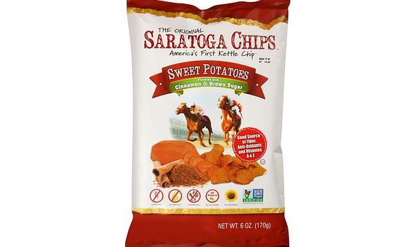 Saratoga Sweet potato Chips: Sweet Potato Himalayan Salt and Sweet Potato with Cinnamon and Brown Sugar.