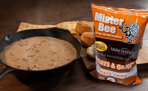 Sausage Gravy, Biscuits and Chips-Mister Bee and Tudors Biscuit Products Sausage Gravy, Biscuits and Chips-Mister Bee and Tudors Biscuit Products