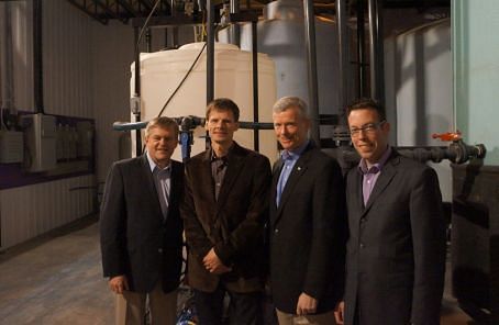 SC&W receives government support: (from left to right) New Brunswick Premier David Alward, SC&W president Eltjo van Cingel, MP Mike Allen and MLA Wes Mclean.  