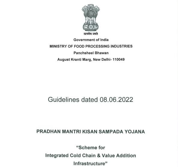 Scheme for Integrated Cold Chain and Value Addition Infrastructure Scheme for Integrated Cold Chain and Value Addition Infrastructure