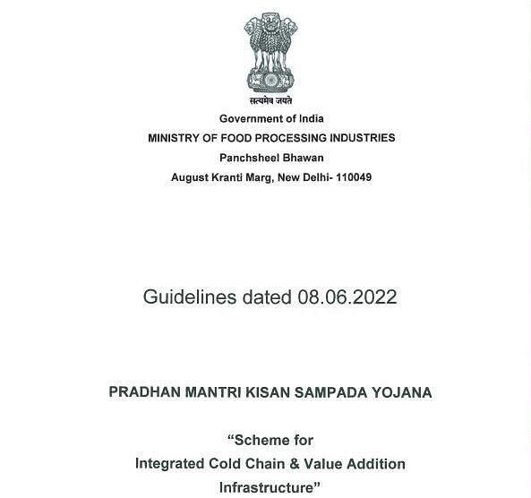 Scheme for Integrated Cold Chain and Value Addition Infrastructure