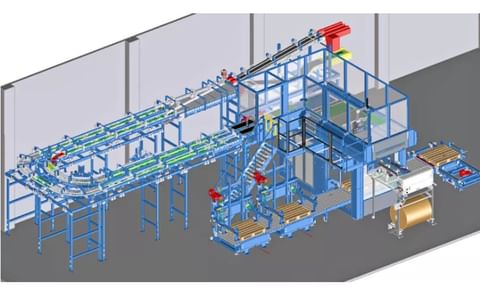 3D layout of an end-of-line palletising project with Pal 4.0 3D layout of an end-of-line palletising project with Pal 4.0