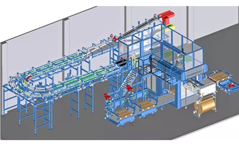 3D layout of an end-of-line palletising project with Pal 4.0 3D layout of an end-of-line palletising project with Pal 4.0