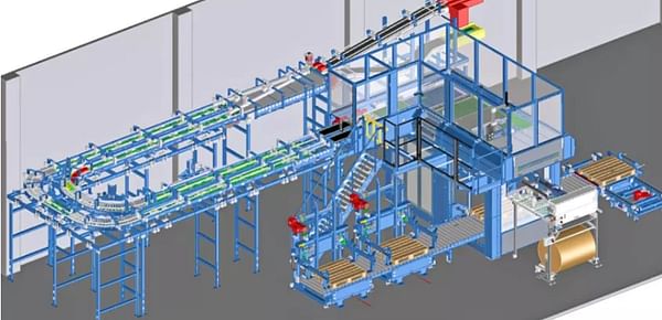 3D layout of an end-of-line palletising project with Pal 4.0