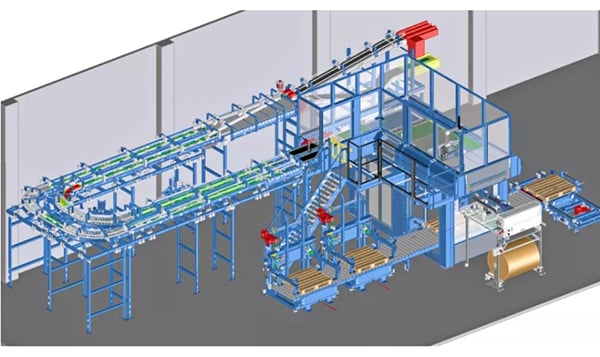 3D layout of an end-of-line palletising project with Pal 4.0 3D layout of an end-of-line palletising project with Pal 4.0