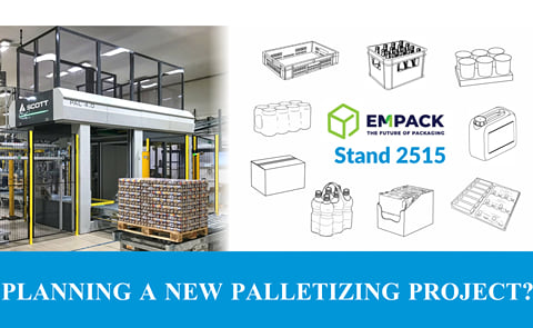 Scott Automation introduces innovative technologies for the packaging industry at Empack Ghent 2022, including their latest end-of-line and multiline palletising system Pal 4.0. Scott Automation introduces innovative technologies for the packaging industry at Empack Ghent 2022, including their latest end-of-line and multiline palletising system Pal 4.0.