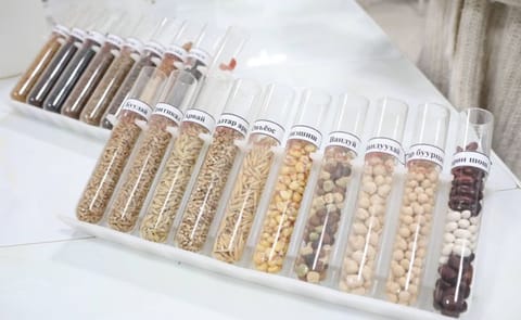 Seed samples used in crop research and variety development at the Institute of Plant and Agricultural Science. Seed samples used in crop research and variety development at the Institute of Plant and Agricultural Science.
