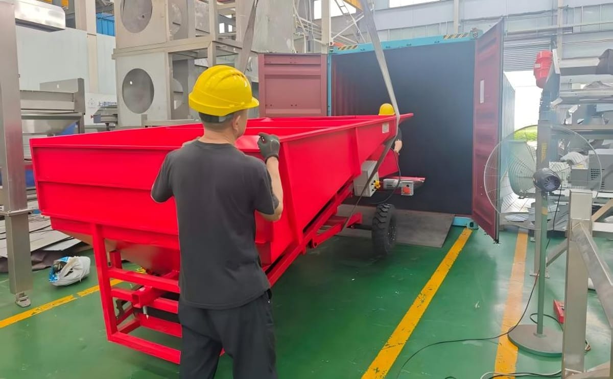 Sensitar’s potato processing equipment being assembled at its manufacturing facility, highlighting its focus on intelligent and efficient processing solutions.