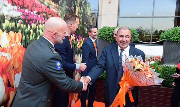 Mr. Shaaban, Chairman of the Board of Directors of Beirut Erbil Company, during his congratulations to the Dutch Consul on King’s Day and the staff of the Dutch Consulate in Erbil.