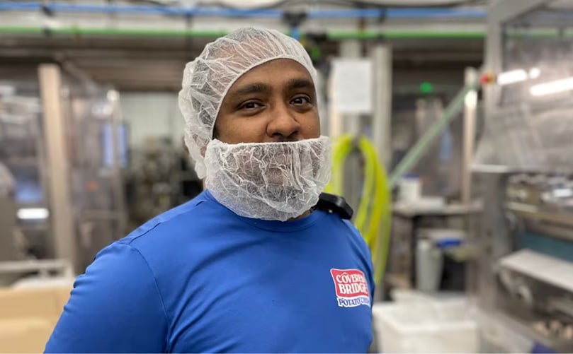 Shayon Siriwuardhana was supervising a section of the Covered Bridge Potato Chips company the day staff were evacuated due to a fire.(Courtesy: CBC) Shayon Siriwuardhana was supervising a section of the Covered Bridge Potato Chips company the day staff were evacuated due to a fire.(Courtesy: CBC)
