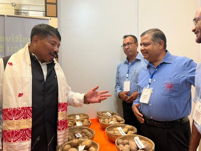 Shri Atul Bora, Minister, Agriculture, and Farmer Welfare, Govt of Assam visiting our stall in the exhibition to understand about new seed varieties Shri Atul Bora, Minister, Agriculture, and Farmer Welfare, Govt of Assam visiting our stall in the exhibition to understand about new seed varieties