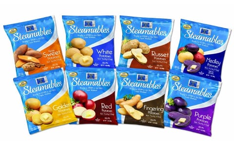 The expanded collection of Side Delights Steamables brought to you by the Fresh Solutions Network, with at the right top the new addition: Steamables Medley Potatoes The expanded collection of Side Delights Steamables brought to you by the Fresh Solutions Network, with at the right top the new addition: Steamables Medley Potatoes