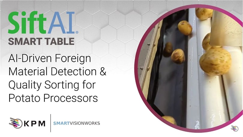 SiftAI Smart Table - Detección de Material Extranjero Impulsada por IA y Clasificación de Calidad para Procesadores de Papas SiftAI Smart Table - Detección de Material Extranjero Impulsada por IA y Clasificación de Calidad para Procesadores de Papas