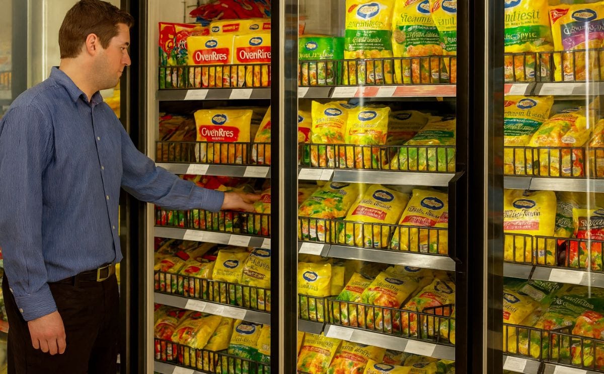 Simplot Australia products on freezer shelf