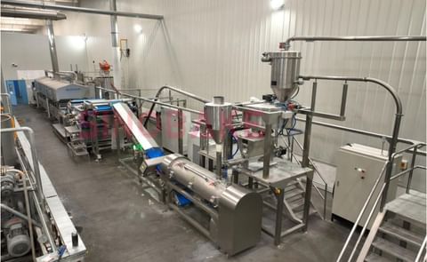 A full view of SINOBAKE’s cutting-edge potato chip production line, engineered with premium stainless-steel construction and intelligent automation to deliver superior efficiency, hygiene, and product consistency. A full view of SINOBAKE’s cutting-edge potato chip production line, engineered with premium stainless-steel construction and intelligent automation to deliver superior efficiency, hygiene, and product consistency.