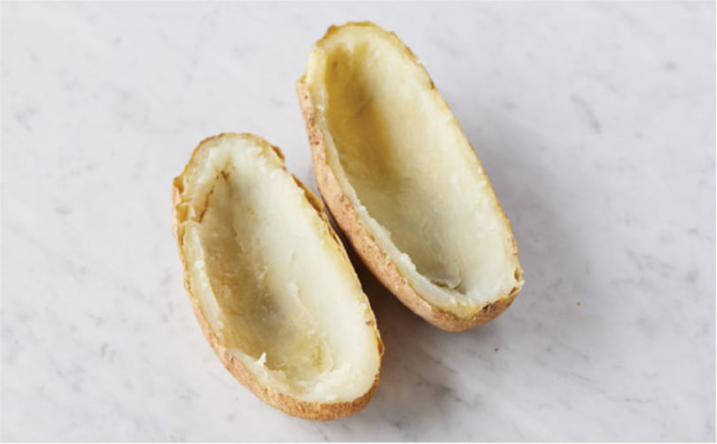 Frozen potato half shells