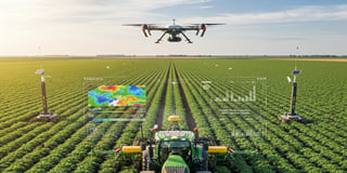 An overview of smart farming in potato cultivation, showing technology-enhanced fields. An overview of smart farming in potato cultivation, showing technology-enhanced fields.