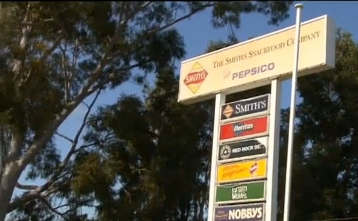 Sign in front of the Smith's Snackfood Company in Canning Vale in Western Australia