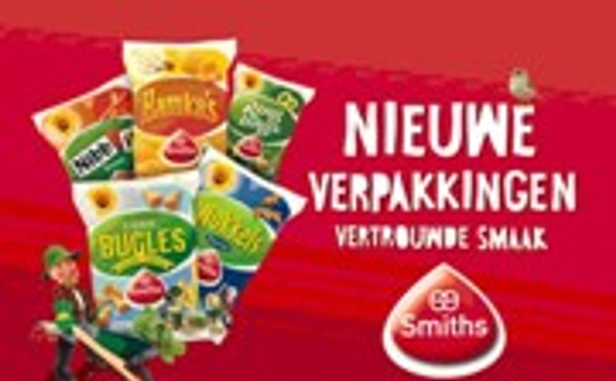 Nieuwe verpakking van Smiths zoutjes Nieuwe verpakking van Smiths zoutjes