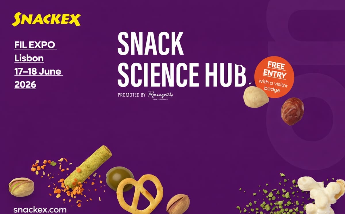 Snack Science Hub returns at SNACKEX 2026 in Lisbon, delivering expert-led insights on processing innovation, market trends and sustainable growth for the savoury snacks and nuts industry. Snack Science Hub returns at SNACKEX 2026 in Lisbon, delivering expert-led insights on processing innovation, market trends and sustainable growth for the savoury snacks and nuts industry.