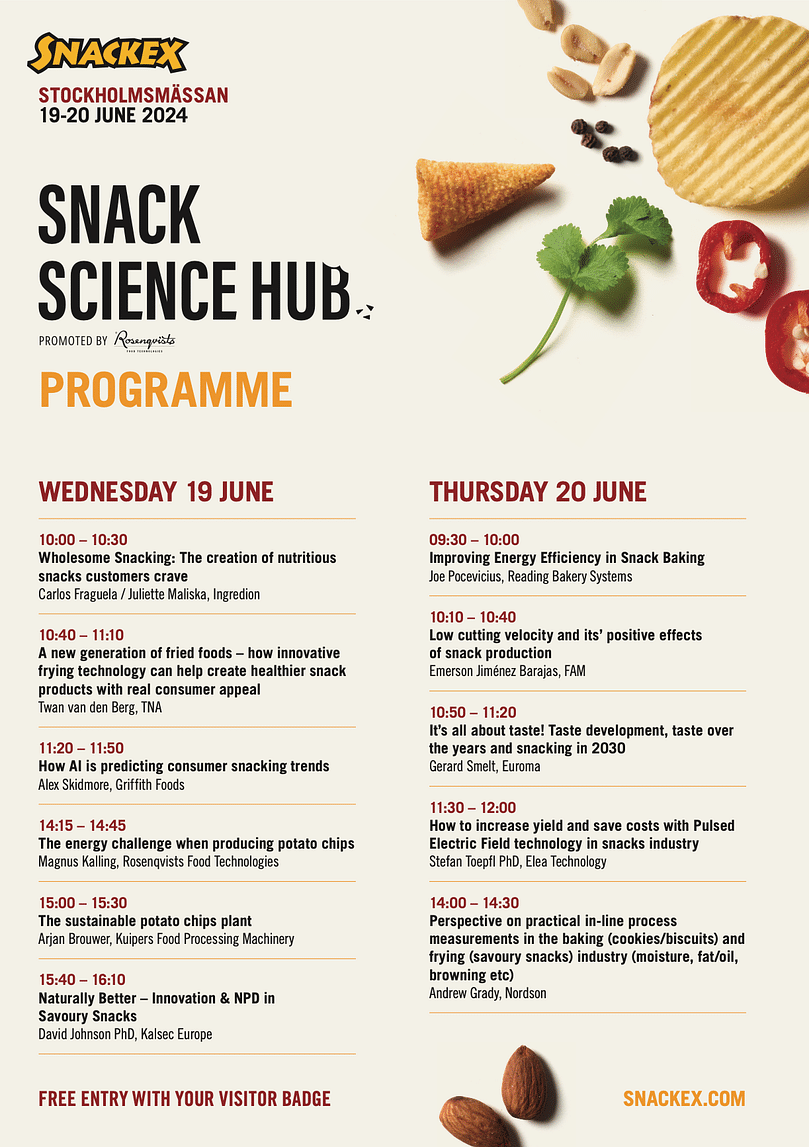 The SNACKEX Snack Science Hub Program-Schedule