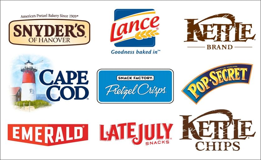 These are the nine Snyder's - Lance core brands: Snyder's of Hanover, Lance, Kettle Brand (United States), Cape Cod, Snack Factory Pretzel Crisps, Pop Secret, Emerald, Late July and KETTLE Chips (United Kingdom)
